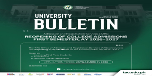 𝐔𝐍𝐈𝐕𝐄𝐑𝐒𝐈𝐓𝐘 𝐁𝐔𝐋𝐋𝐄𝐓𝐈𝐍 [𝐔𝐁 𝟎𝟕𝟖-𝟐𝟎𝟐𝟔] | 𝐑𝐞𝐨𝐩𝐞𝐧𝐢𝐧𝐠 𝐨𝐟 𝐂𝐨𝐥𝐥𝐞𝐠𝐞 𝐀𝐝𝐦𝐢𝐬𝐬𝐢𝐨𝐧𝐬 – 𝐅𝐢𝐫𝐬𝐭 𝐒𝐞𝐦𝐞𝐬𝐭𝐞𝐫, 𝐀𝐘 𝟐𝟎𝟐𝟔–𝟐𝟎𝟐𝟕